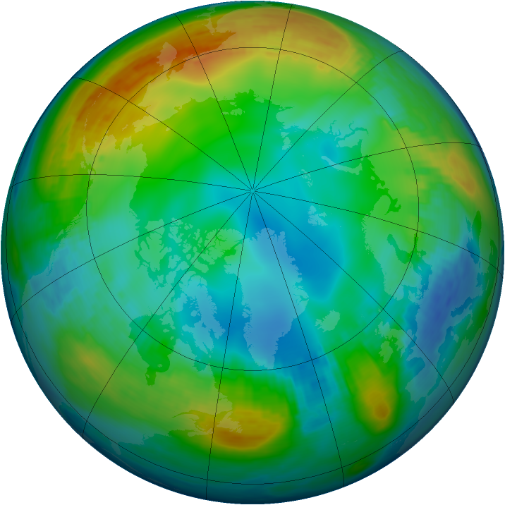 Arctic ozone map for 04 December 1985